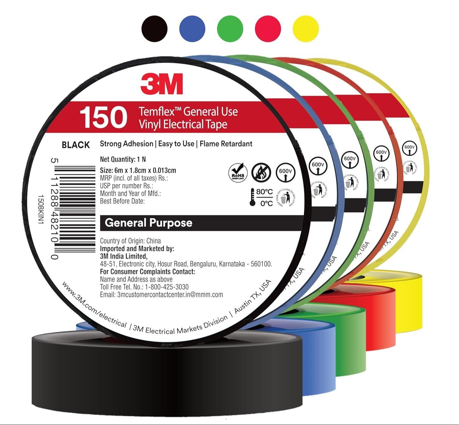 3M™ Temflex™ 150 Vinyl Electrical Tape Temflex™ 150 Prostech Philippines